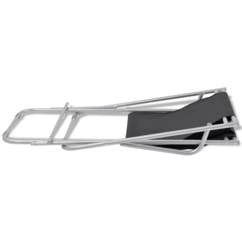 Reclining Deck Chairs 2pcs Steel Black - Image 8