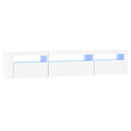 TV Cabinet with LED Lights White 195x35x40cm - Image 2