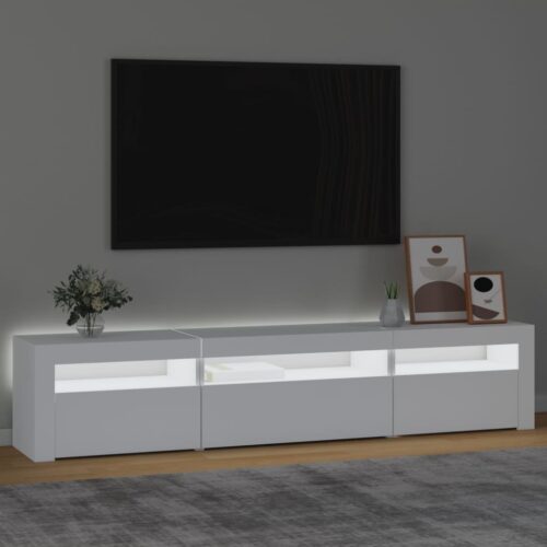 TV Cabinet with LED Lights White 195x35x40cm - Image 3