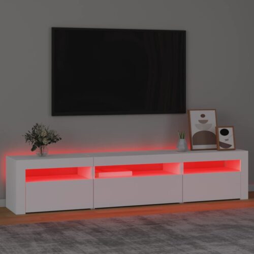 TV Cabinet with LED Lights White 195x35x40cm - Image 5