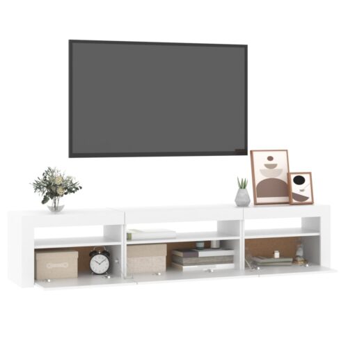 TV Cabinet with LED Lights White 195x35x40cm - Image 6