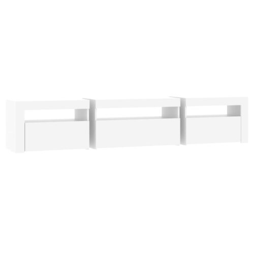 TV Cabinet with LED Lights White 195x35x40cm - Image 8