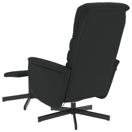 Massage Recliner Chair with Footstool Black Faux Leather - Image 5