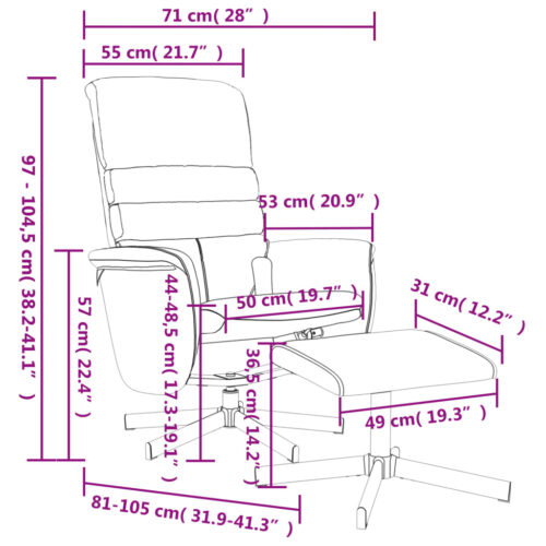 Massage Recliner Chair with Footstool Black Faux Leather - Image 11