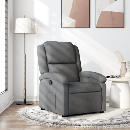Recliner Chair Dark Grey Fabric - Image 12