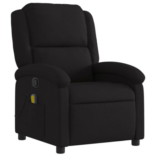 Massage Recliner Chair Black Fabric - Image 3