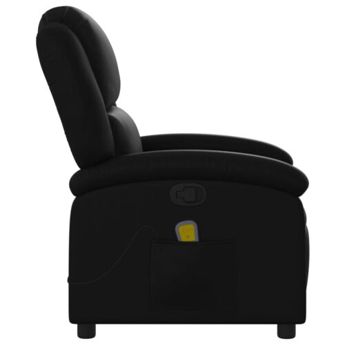 Massage Recliner Chair Black Faux Leather - Image 5