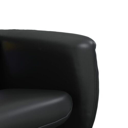 Massage Recliner Chair with Footstool Black Faux Leather - Image 8