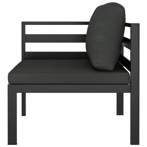 Sectional Corner Sofa 1 pc with Cushions Aluminium Anthracite - Image 2