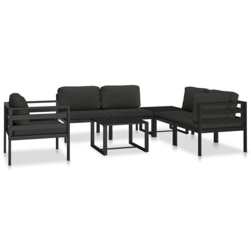Sectional Corner Sofa 1 pc with Cushions Aluminium Anthracite - Image 9