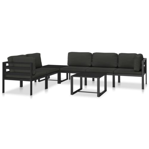 Sectional Corner Sofa 1 pc with Cushions Aluminium Anthracite - Image 10