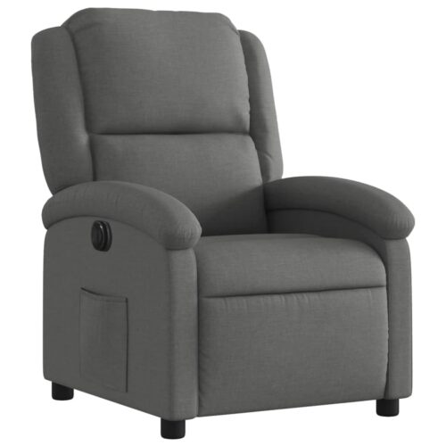 Electric Recliner Chair Dark Grey Fabric - Image 3