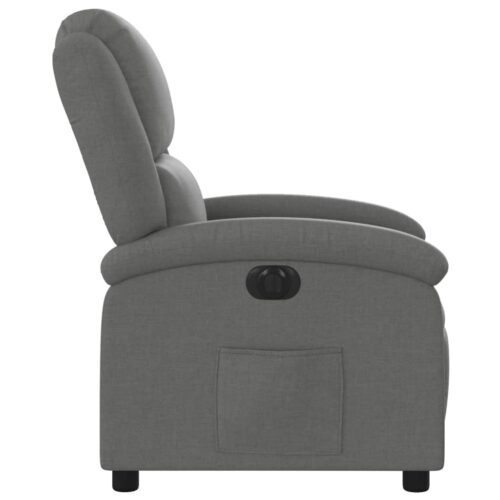 Electric Recliner Chair Dark Grey Fabric - Image 9