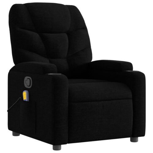 Massage Recliner Chair Black Fabric - Image 3