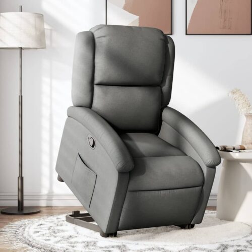 Stand up Recliner Chair Dark Grey Fabric - Image 12