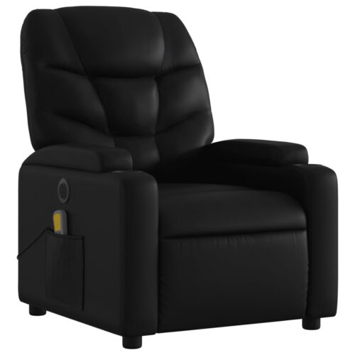 Electric Massage Recliner Chair Black Faux Leather - Image 3