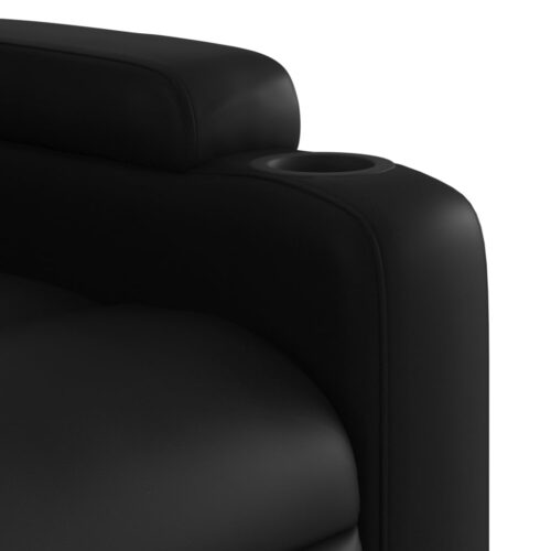 Electric Massage Recliner Chair Black Faux Leather - Image 10