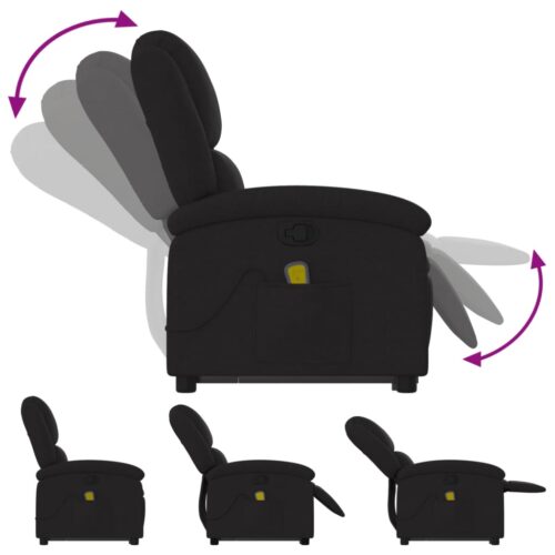 Stand up Massage Recliner Chair Black Fabric - Image 6