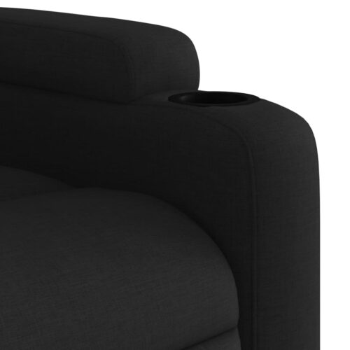 Electric Stand up Massage Recliner Chair Black Fabric - Image 11