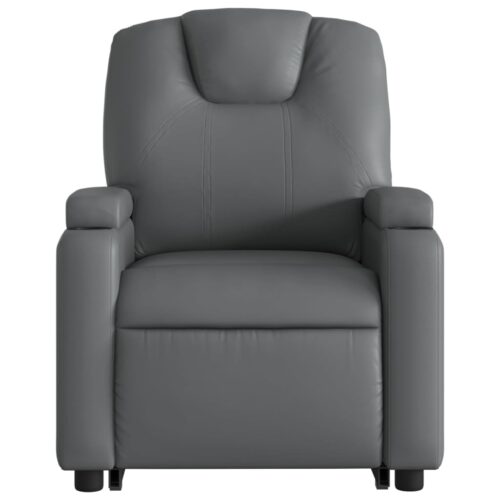 Electric Stand up Massage Recliner Chair Grey Faux Leather - Image 8