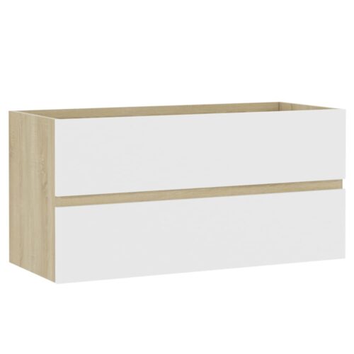 Bathroom Furniture Set White Sonoma Oak Engineered Wood - Image 11