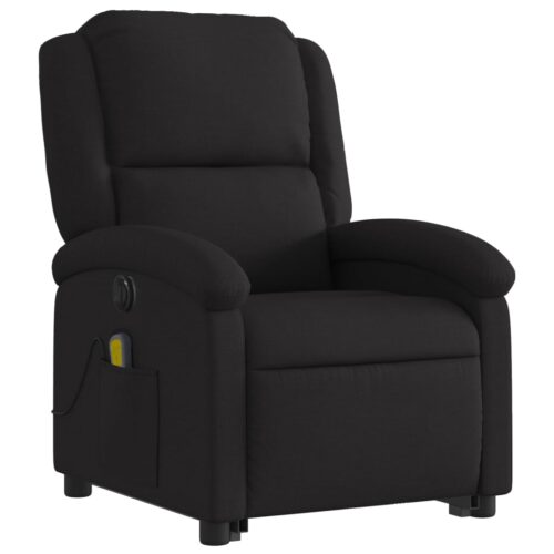 Electric Stand up Massage Recliner Chair Black Fabric - Image 3