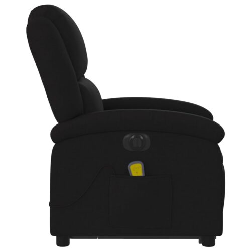 Electric Stand up Massage Recliner Chair Black Fabric - Image 9