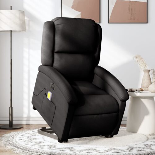 Electric Stand up Massage Recliner Chair Black Fabric - Image 12