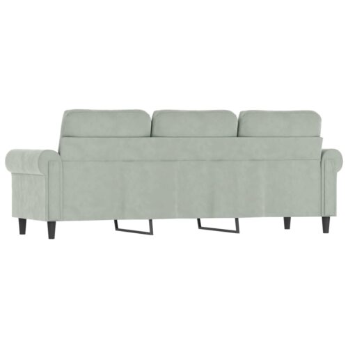 3-Seater Sofa Grey 180cm Velvet - Image 5