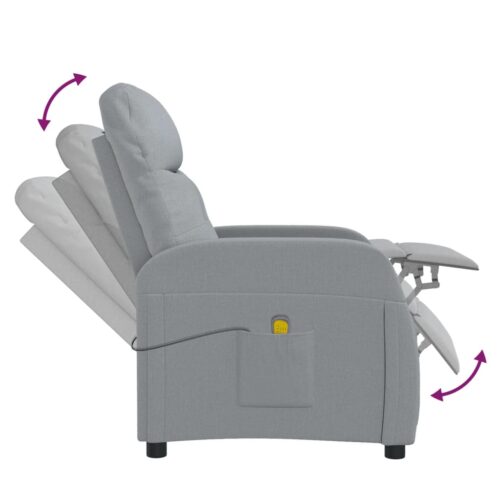 Massage Chair Light Grey Fabric - Image 7