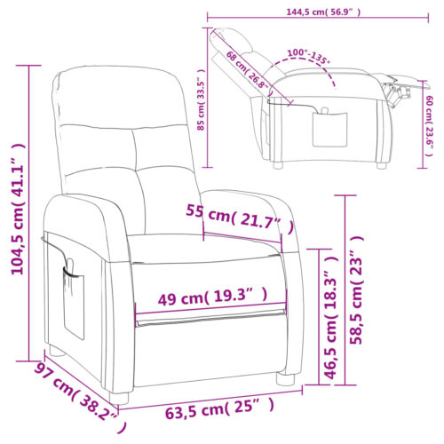 Massage Chair Light Grey Fabric - Image 11
