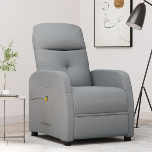 Massage Chair Light Grey Fabric - Image 12