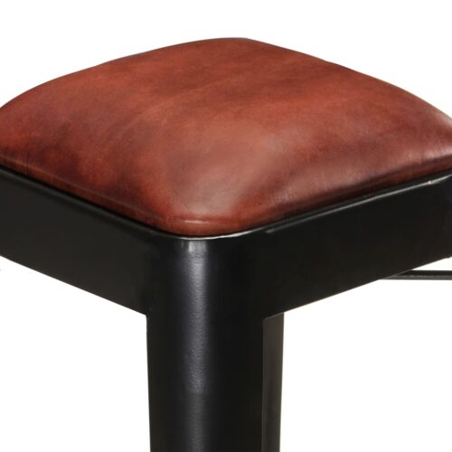 Bar Stools 4pcs Black Real Leather - Image 4