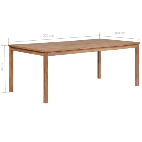 Garden Table 200x100x77cm Solid Teak Wood - Image 6