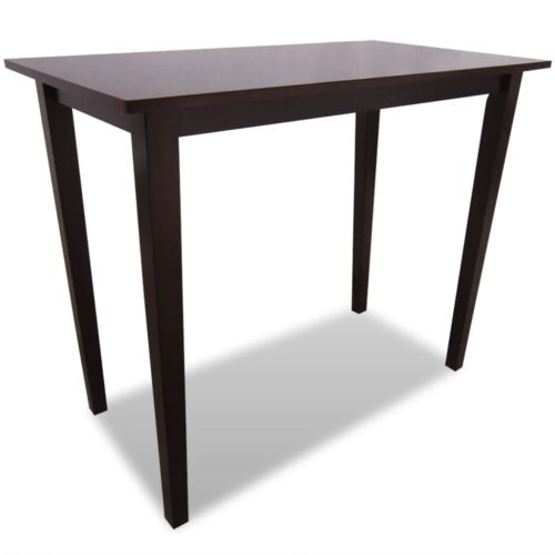 Brown Wooden Bar Table 4 Bar Chairs Set - Image 2