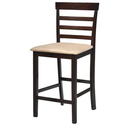 Brown Wooden Bar Table 4 Bar Chairs Set - Image 3