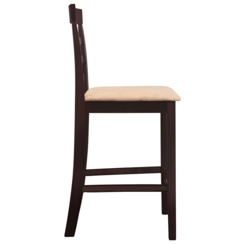 Brown Wooden Bar Table 4 Bar Chairs Set - Image 5