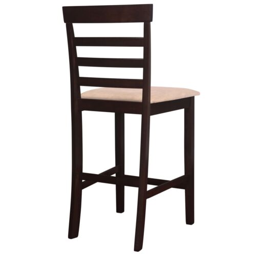 Brown Wooden Bar Table 4 Bar Chairs Set - Image 6
