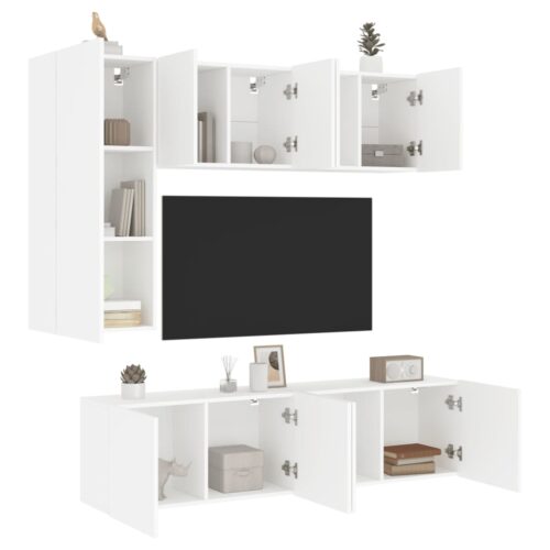 5-Piece Set Wooden TV Cabinet Entertainment Unit Stand Storage Shelf Table Rack