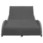 Double Sun Lounger with Cushion Poly Rattan Anthracite