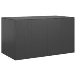 Garden Cushion Box PE Rattan 194x100x103cm Black