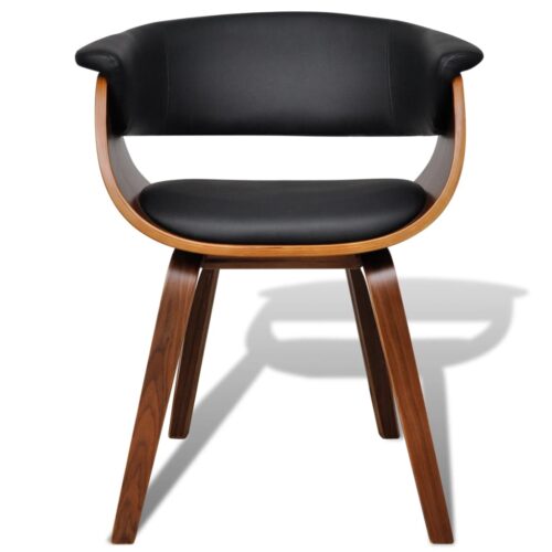 2x Faux Leather Bent Wood Curved Dining Chairs Kitchen Lounge Retro Seats Black - Image 4