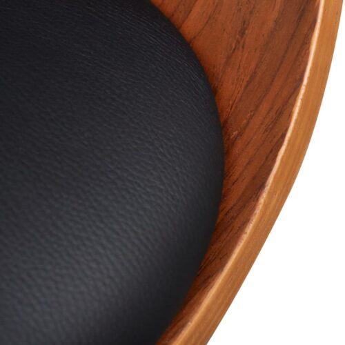 2x Faux Leather Bent Wood Curved Dining Chairs Kitchen Lounge Retro Seats Black - Image 5