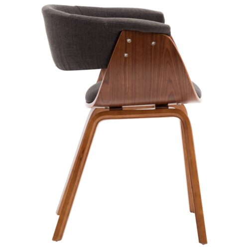 Dining Chairs 2pcs Grey Bent Wood Fabric - Image 6