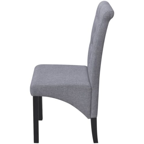 Dining Chairs 4pcs Light Grey Fabric - Image 4
