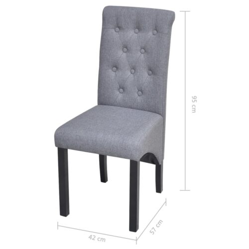 Dining Chairs 4pcs Light Grey Fabric - Image 7