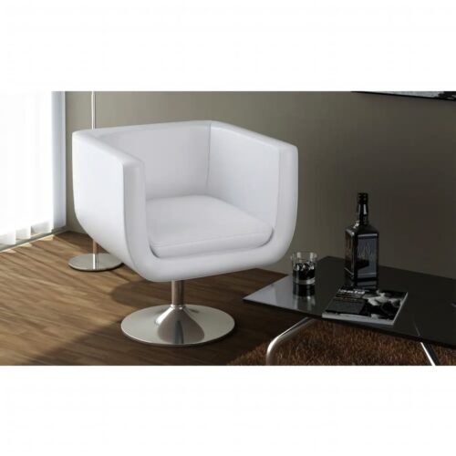 Bar Chairs 2pcs White Faux Leather - Image 2