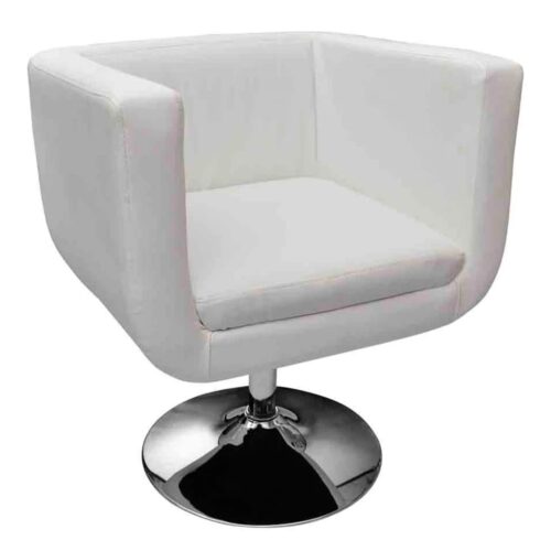 Bar Chairs 2pcs White Faux Leather - Image 3