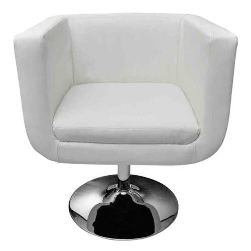 Bar Chairs 2pcs White Faux Leather - Image 4