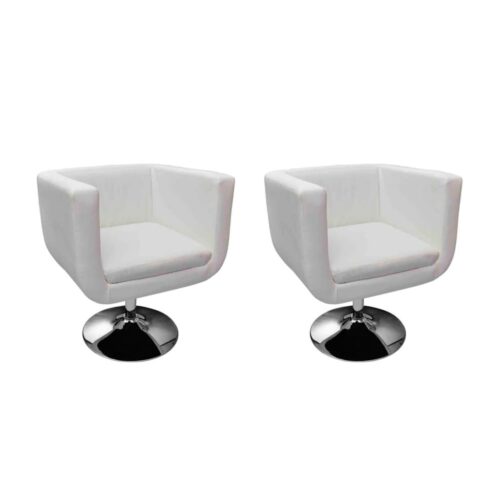 Bar Chairs 2pcs White Faux Leather - Image 6